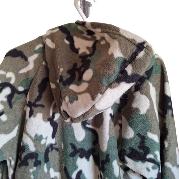 Adult Fleece Camouflage Hooded Onesie Pajamas, Snug As A Bug Large - Picture 3 of 9